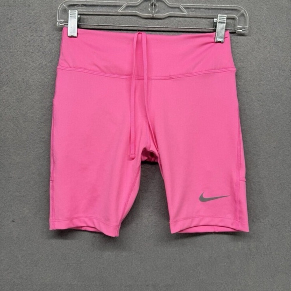Nike Fast Running Shorts Womens Size XS Pink Glow‎ Dri-Fit Mid Thigh Barbiecore